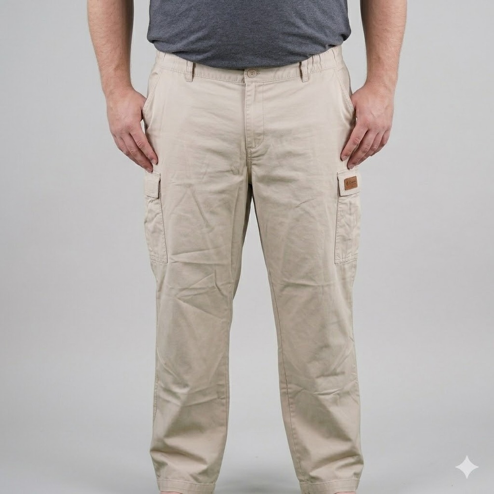 Columbia Cargo Pants Straight Leg Cotton Twill 44x32 Tan